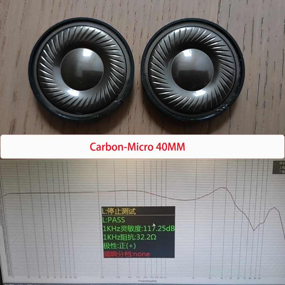 ELFINEAR Carbon-Micro Warm Sonic Driver 40mm, N48 Magnet, High-Res, 32Ω 300Ω Handmade