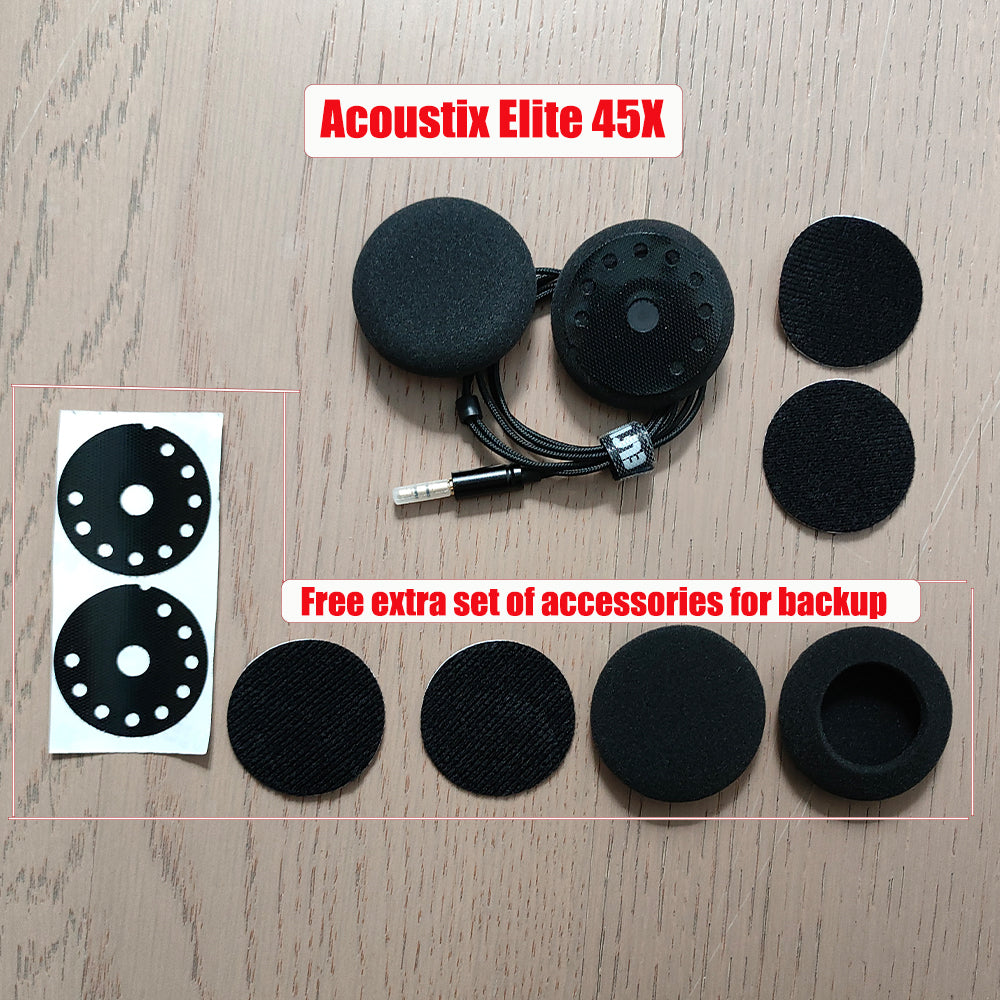 ELFINEAR ACOUSTIX ELITE 45X 45MM Helmet Speaker - Ultimate Sound 3.5mm AUX Compatible With Cardo, Sena, Vimoto Communicators