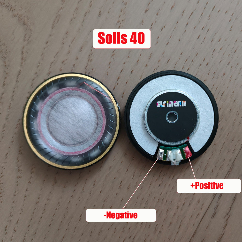 ELFINEAR Solis 40 | 1Pair 40mm Bio-Diaphragm Driver | N52 Magnet + 20.4mm CCA Voice Coil | Warm Sound, Wide Soundstage