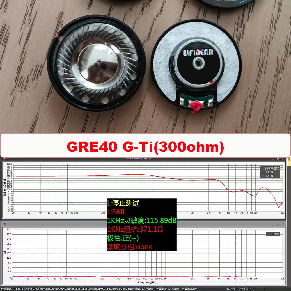 ELFINEAR GRE40 G-Ti 40mm 4th Gen Graphene Upgraded Unit Audiophile Headphone Driver