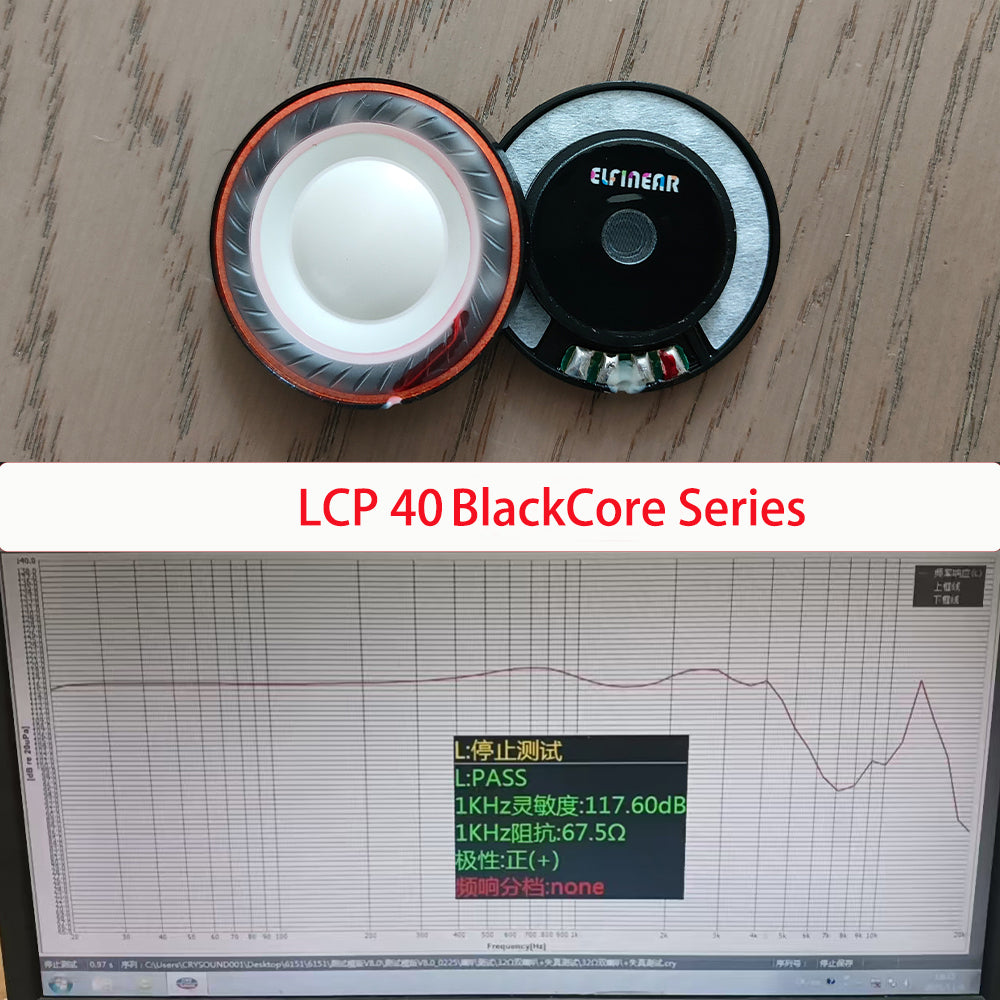 ELFINEAR LCP-40 BlackCore 40mm Driver Unit with N52 Magnet & Large Black Wire Voice Coil