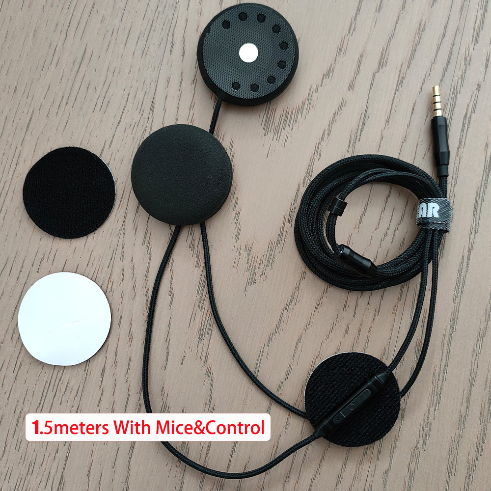 ELFINEAR Motorcycle Helmet Headphones with 1.5m Cable & Microphone