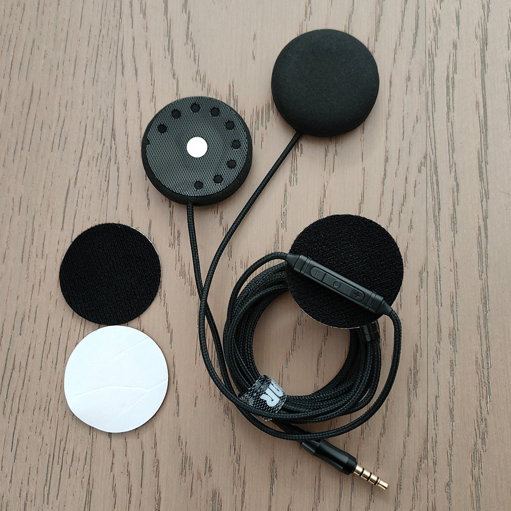 ELFINEAR Motorcycle Helmet Headphones with 1.5m Cable & Microphone