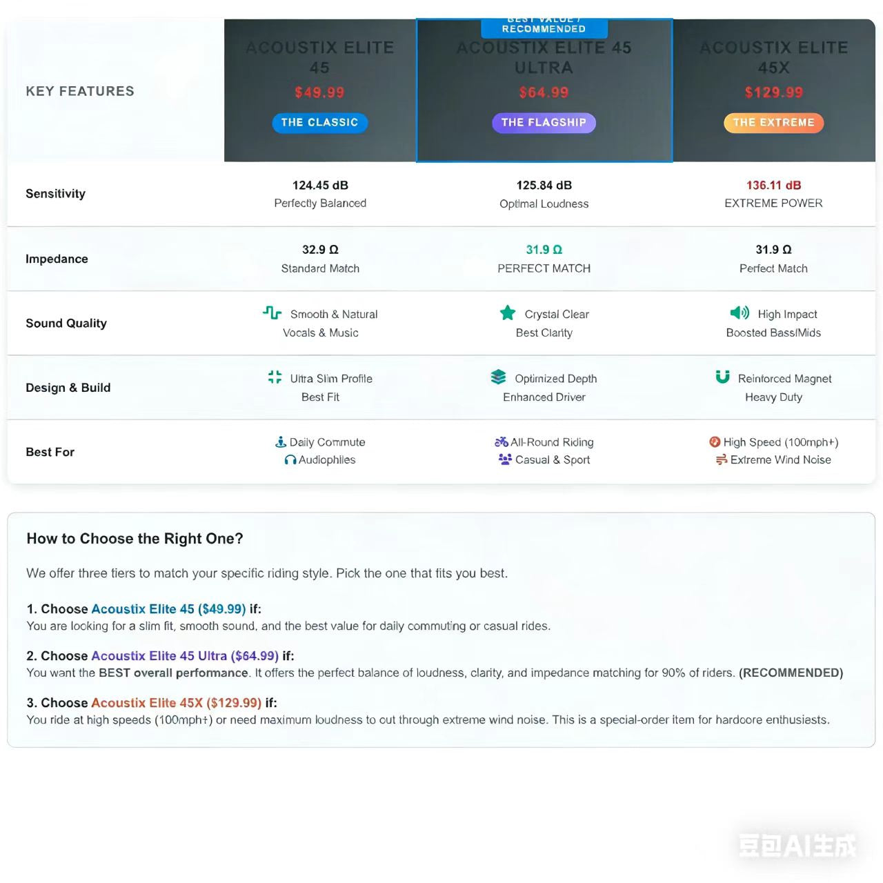 ELFINEAR ACOUSTIX ELITE 45X 45MM Helmet Speaker - Ultimate Sound 3.5mm AUX Compatible With Cardo, Sena, Vimoto Communicators